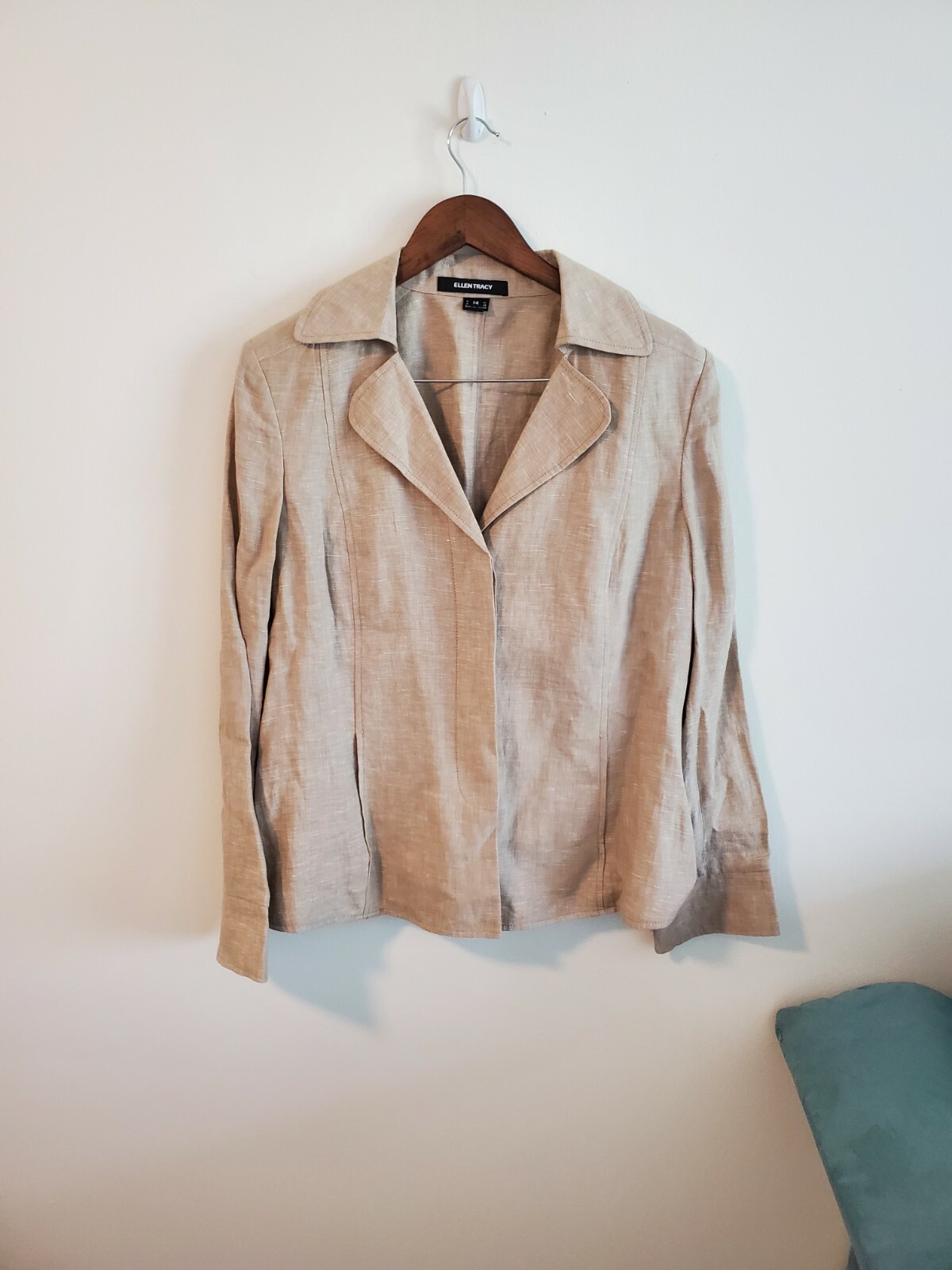 100% linen lightweight button down shacket shirt … - image 1