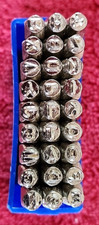3mm Metal Marking Uppercase Stamps Hand Punches 1/8" Alphabet  Number 36pc Set