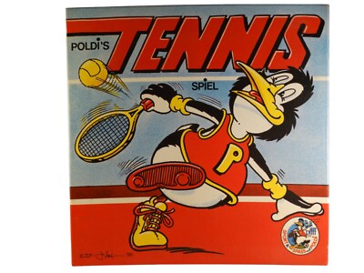 Poldi´s Tennis Spiel ZDF 86 Sport Spass Brettspiel Maskottchen Rar Selten Retro