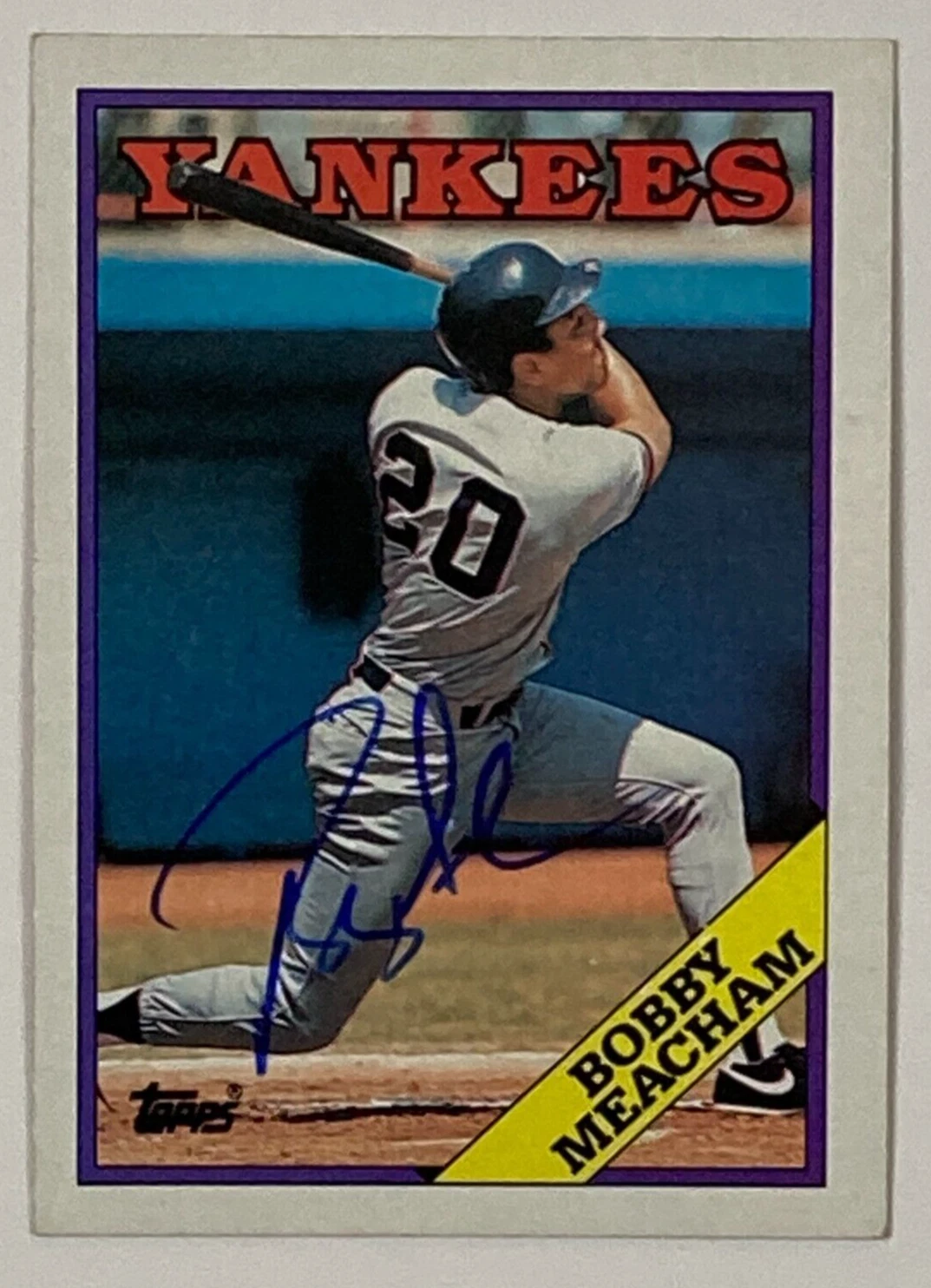 Bobby Meacham 1988 Topps #659 New York Yankees Auto Autograph Signed