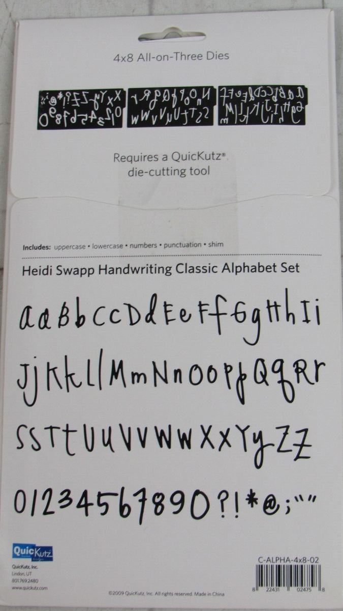 QuicKutz Heidi Swapp Handwriting Classic Alphabet Set 3 dies C