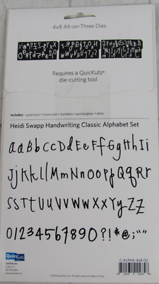 QuicKutz Heidi Swapp Handwriting Classic Alphabet Set 3 dies C