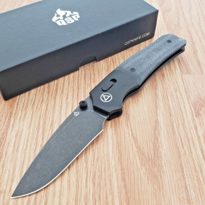 QSP Knife Vault Folding Knife 3.25'' Sandvik 14C28N Steel Blade Micarta Handle