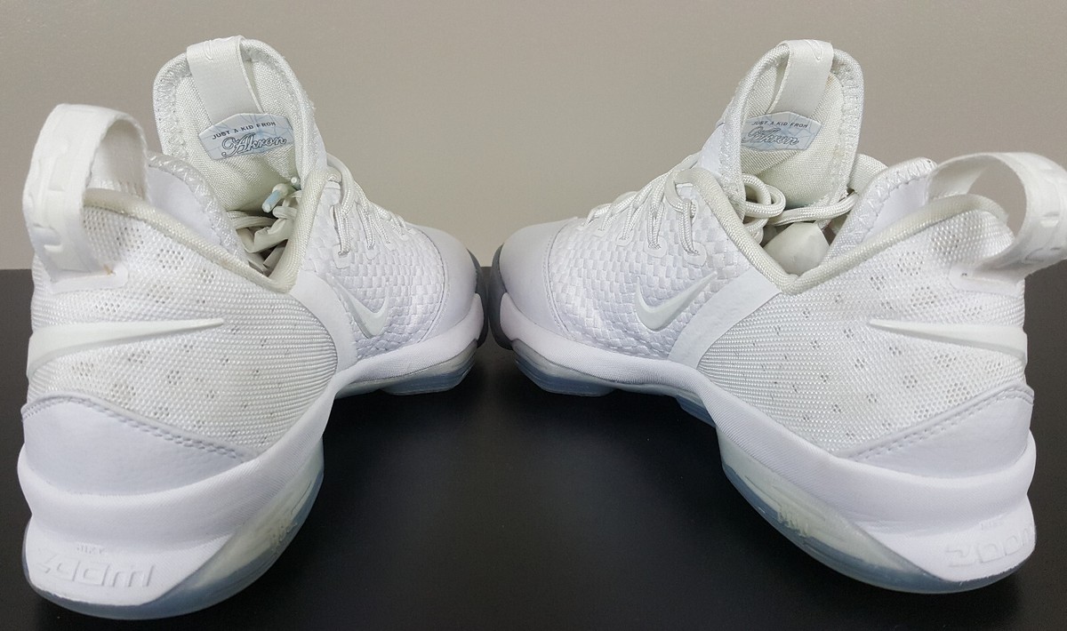NIKE LEBRON XIV 14 LOW MENS BASKETBALL SHOES WHITE ICE RARE 878636