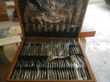 NEW 144 pc Thailand Bronze Formal Flatware Set Serves 12 Place Settings NOS 1960