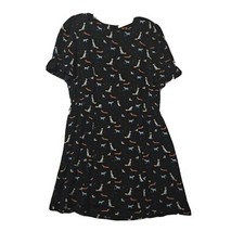 Zara Trafuluc Collection Black Dog Print A-line Mini Dress Funky Bright Medium