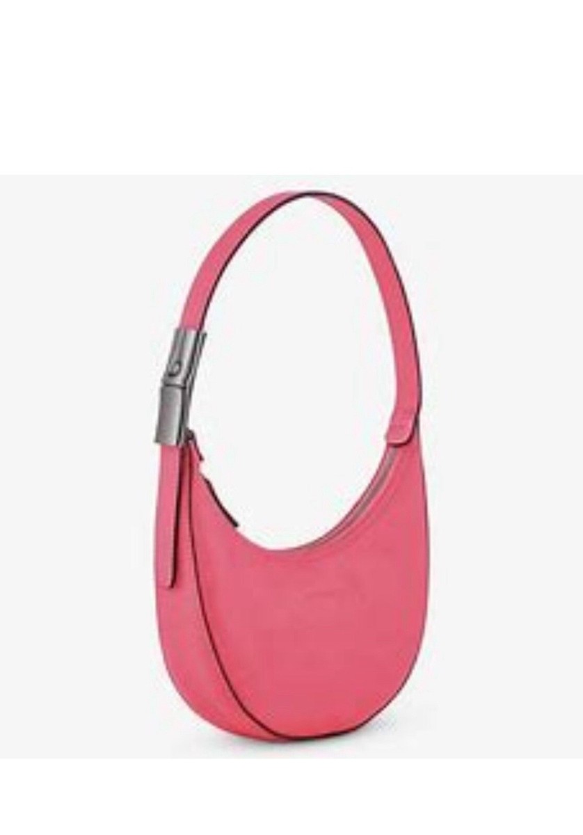 New Longchamp Roseau Essential Small Leather Pink Half Moon
