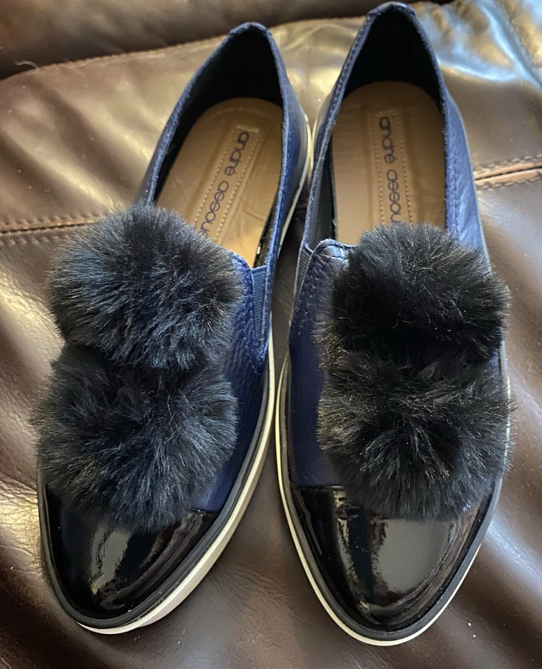 Zapatos mocasines clásicos Andre Assous charol negro 6 Foto 2 de 4