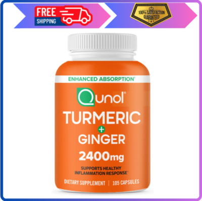 Turmeric Curcumin with Black Pepper & Ginger, Qunol 2400mg Extract...