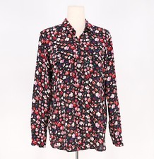 EQUIPMENT FEMME Slim Signature Floral Crepe Long Sleeve Blouse Top Size M