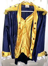 mens SOLDIER HALLOWEEN COSTUME JACKET one size BLUE GOLD FANCY 