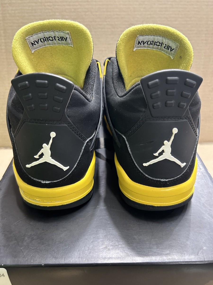 Nike Jordan 4 Retro Low Thunder Yellow Black Suede Shoes