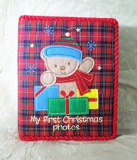 Baby's My First Christmas Photo Album Holds 100 4x6 Holiday Pictures New