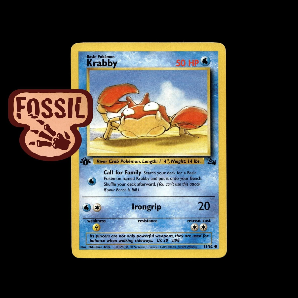 krabby pokemon card value 51/62 Evolves from null Type Pokmon Card Krabby 51/62 1st