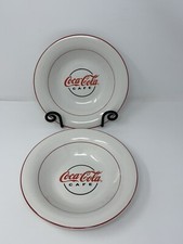 Coca Cola 2001 Rimmed Cafe Soup Salad Bowls 9 Inch Gibson  Set Of 2