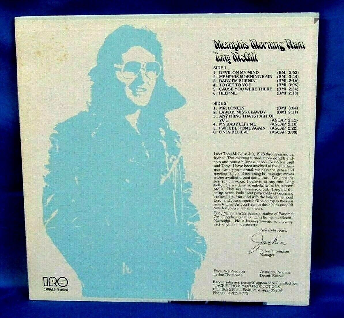 Rare Pop Country LP: Tony McGill - Memphis Morning Rain
