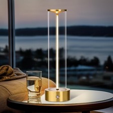 Rechargeable Cordless LED Table Lamp Touch Sensor 3-Level Dimming Gold