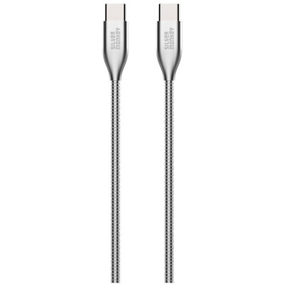 SILVER MONKEY USB-C Kabel 1m Silber Laden Datenübertragung Metallgehäuse Cable