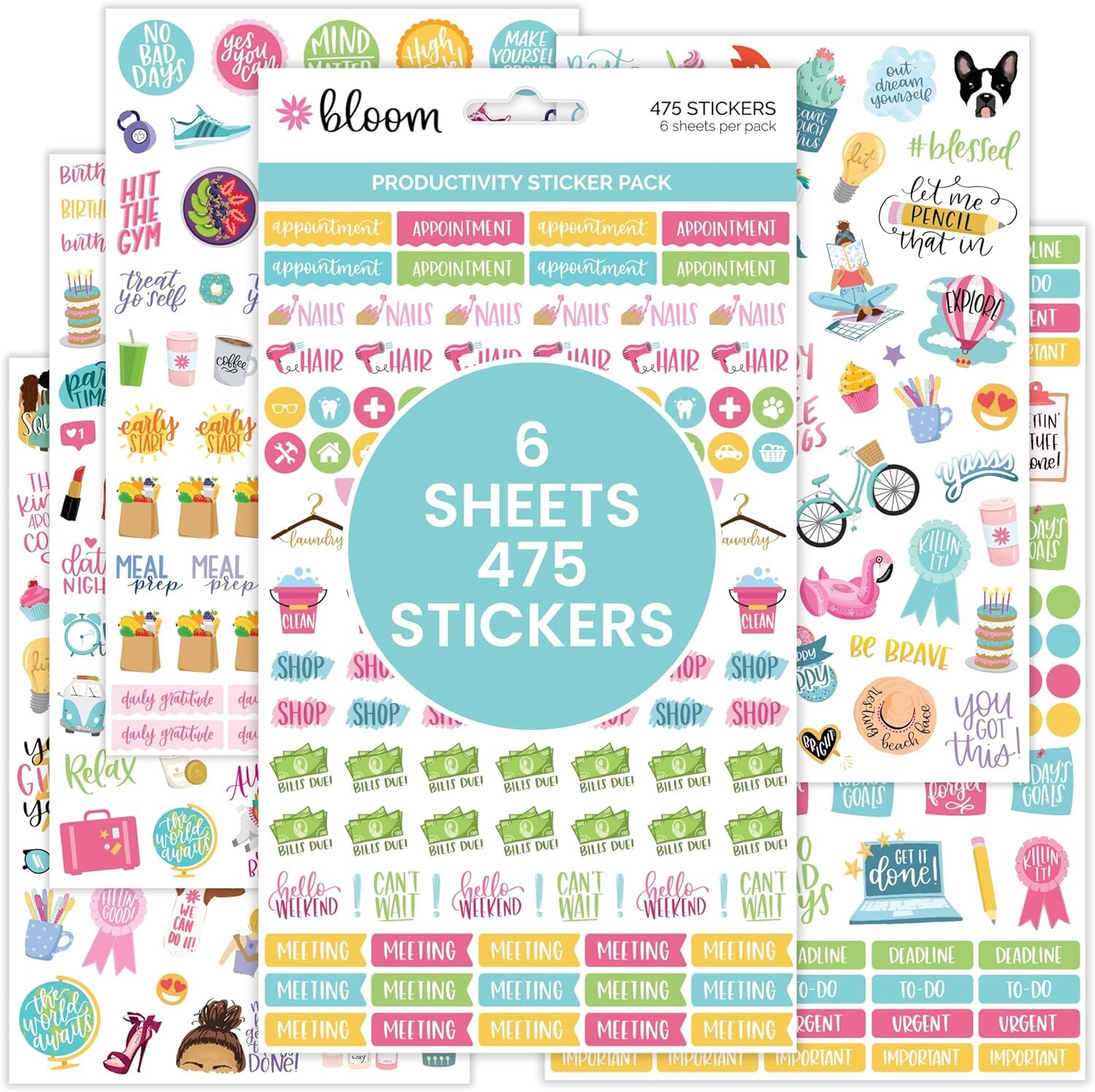 bloom daily planners Productivity Stickers - Sticker Pack