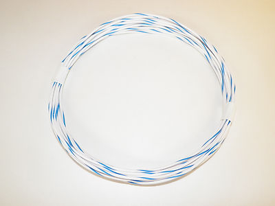 AUTOMOTIVE  WIRE 18 GAUGE HIGH TEMP GXL 25FEET WHITE/BLUE MOTORCYCLE CAR TRUCK