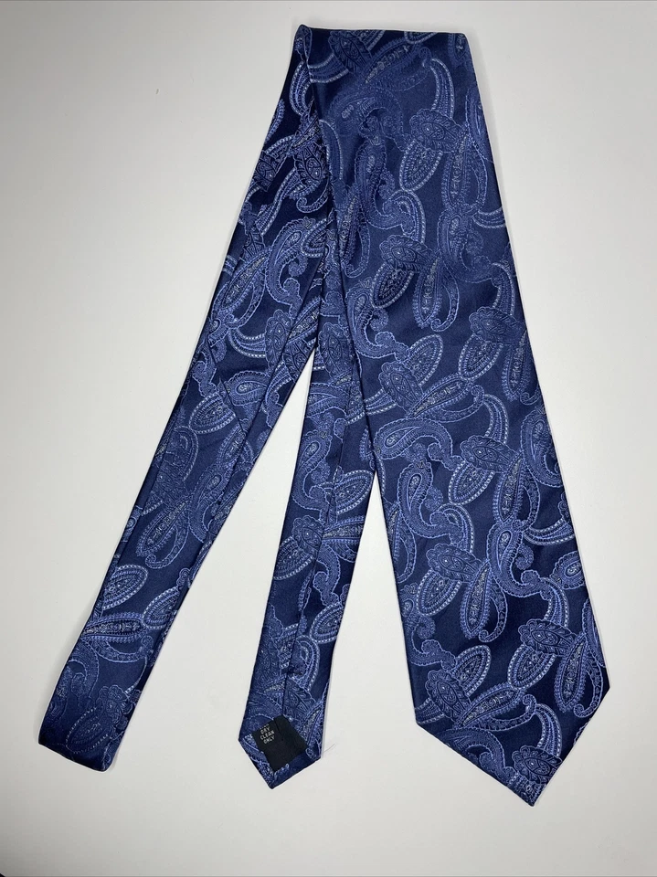 Corbata Y&G / Azul Paisley / 100% Seda / L-58 pulgadas y W-3,5 pulgadas Foto 2 de 4