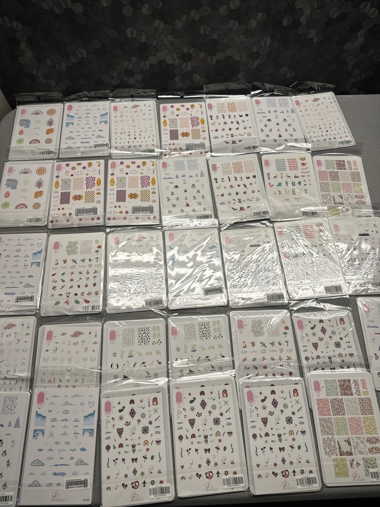 Clear Jelly Stamper STEEL NAIL ART STAMPING PLATE ( LOT OF 34 ) MIX LOT