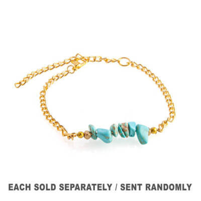 Bracciale Regolabile Con Ciondolo Occhio Di Allah E Perline Blu - Gioiello Moda Donna In Metallo Con Catena A Maglie - 3