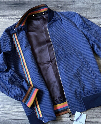 PAUL SMITH BOMBER JACKET ARTIST STRIPE TRIM SIZE S RETAIL £680 MADE IN ITALY