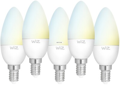 5er Pack WiZ G2 Whites Candle E14 Smart LED dimmbar, 2700K-6500K, lm430, App & V