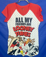 -Vtg LOONEY TUNES Nightgown/Sleep Shirt RED/MULTI Disney TWEETY BIRD L/XL 14-18 