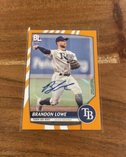Brandon Lowe 2023 Topps Big League Electric Orange SP Auto Autograph NRMT+ Rays