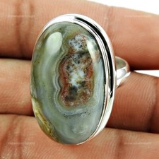 Friendship Day Sale Sterling Silver Ocean Jasper Gemstone Cocktail Ring Size 6
