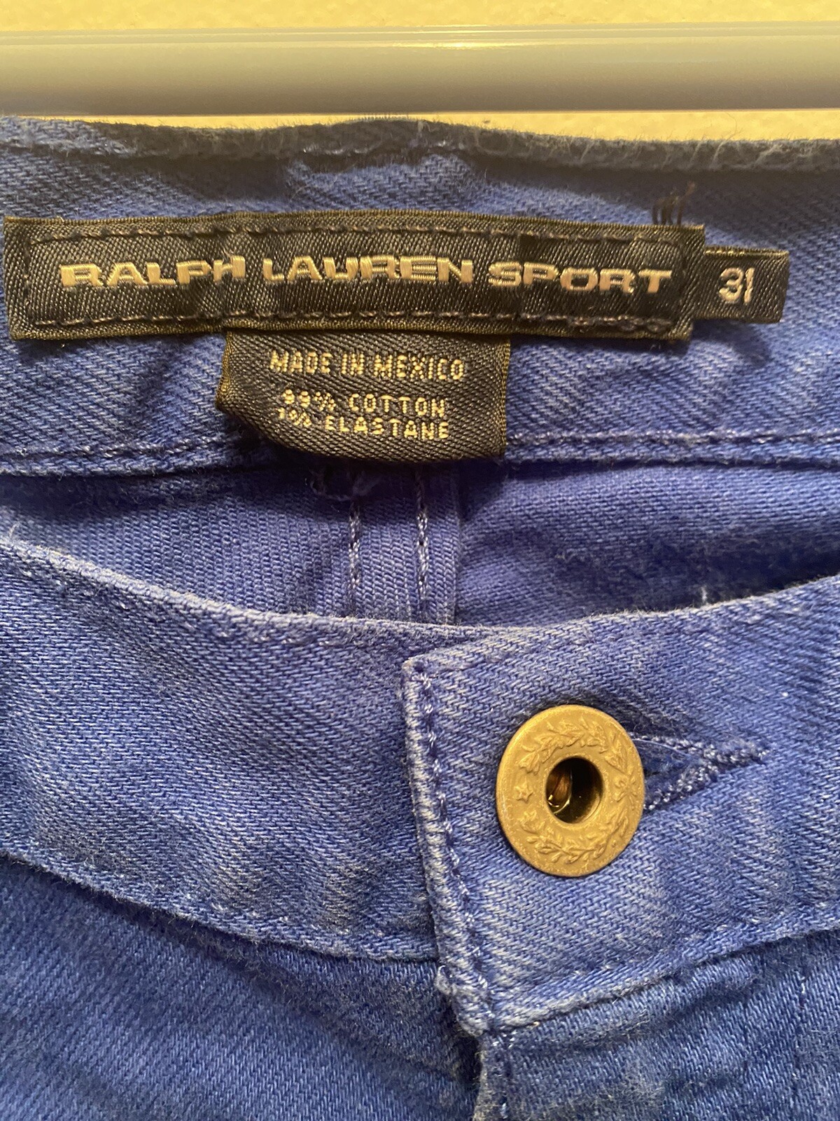 Ralph Lauren Sport donna 31 jeans pantaloni blu pony logo preppy casual