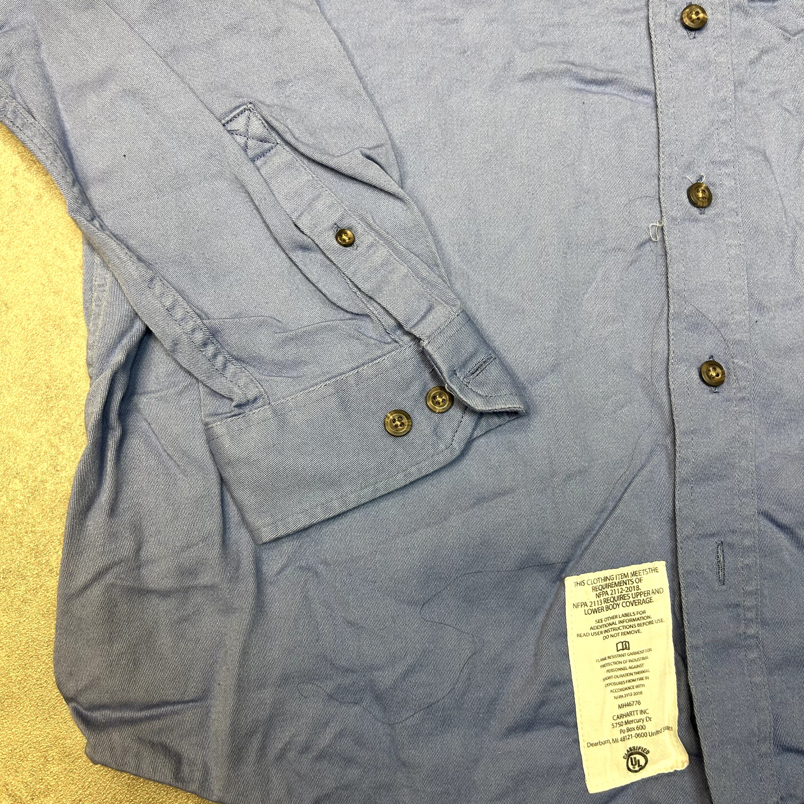 Carhartt Shirt Mens Large Y2K Double Pocket Cotton Button Up Workwear Top, Blue image 6