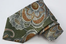 CANALI GREEN  SILK MEN'S Neck Tie W: 3 3/4 " BY L: 58 " MADE IN ITALY