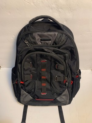 Samsonite Carry-On Backpack Travel Bag w/5 Zipper compartments Black & Red