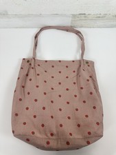 Pink Corduroy Tote Bag Strawberry Pattern Large 13"x12" Shoulder Bag Purse