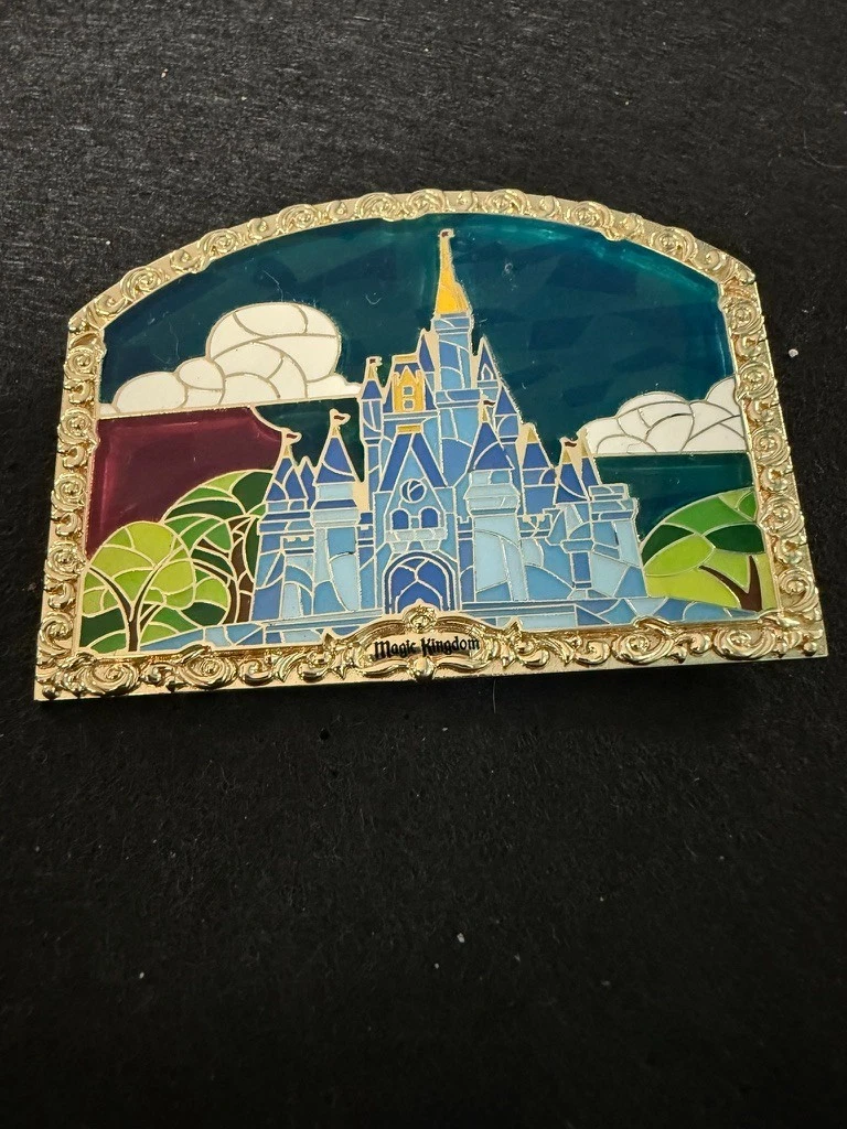 Disney D23 Expo 2024 Cinderella Castle Stained Glass Joy Parks Pin - LE 2000