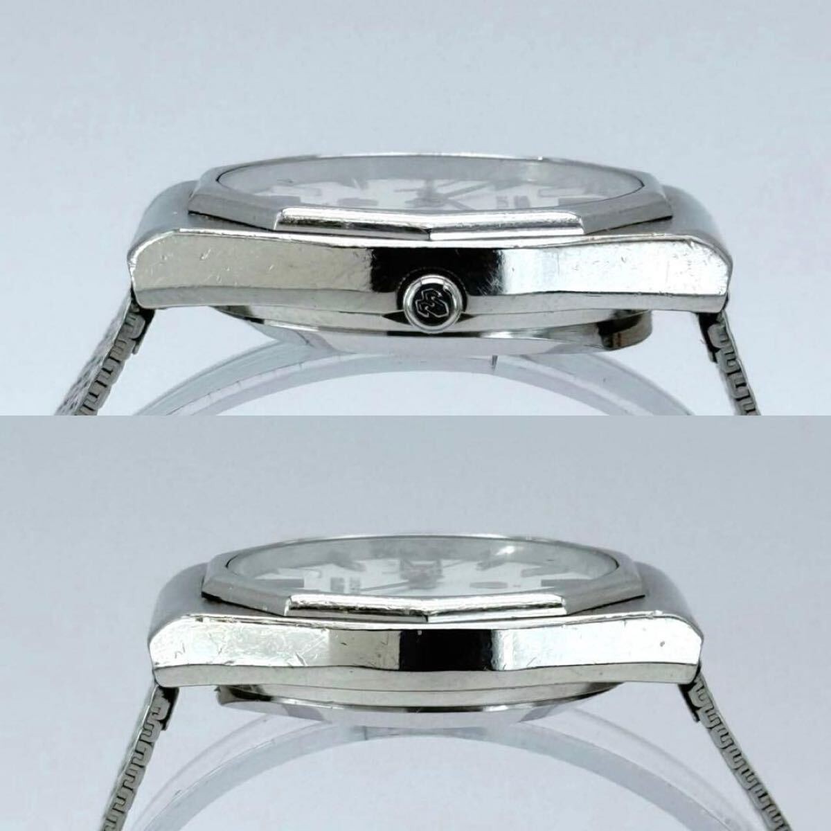 SEIKO GRAND QUARTS 4843-7000 584155 3-hand day-date white dial silver From Japan image 6