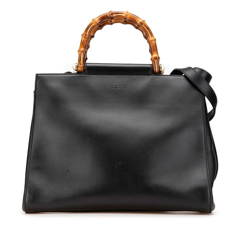 GUCCI Nymphea Medium Shoulder Bag in Black Leather 453766