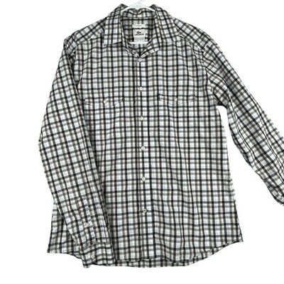 Lacoste Modern Fit Mens Long Sleeve Plaid Button Down Shirt Size 42