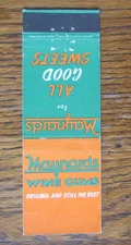 CANDY MATCHBOOK COVER: MAYNARDS WINE GUMS EMPTY ENGLAND, UK MATCHCOVER -A9