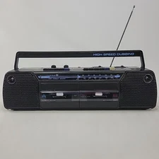 Vintage GE AM/FM Boom Box Dual Cassette | High Speed Dubbing | Model 3-5632A