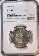 1856 Seated Liberty Silver Half Dollar NGC AU 58 -Remarkable!