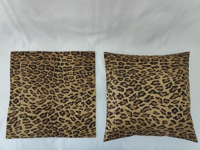 2 RALPH LAUREN ARAGON LEOPARD TOSS PILLOW COVER SHAMS (16x16 inch) New