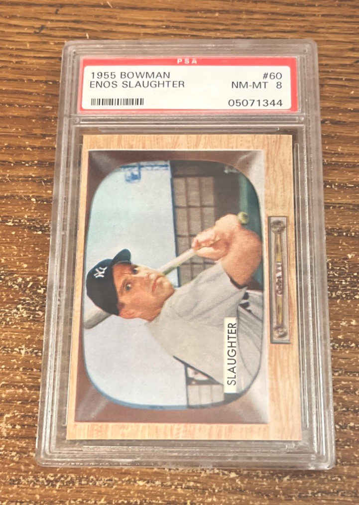 1955 Bowman #60 Enos Slaughter - PSA 8 NM-MT