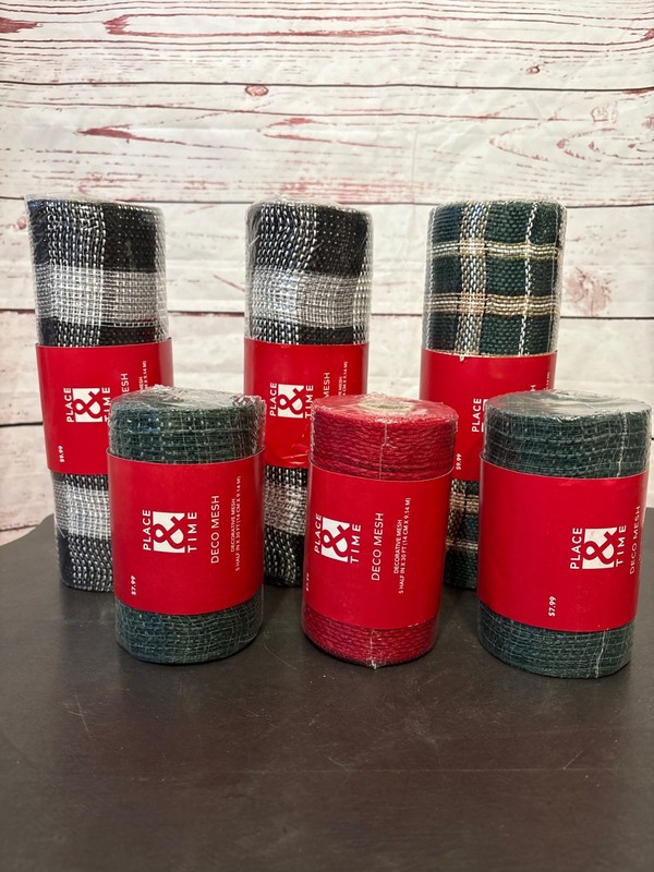 Lot of 6 Place & Time  Deco Mesh Three  5.5”x30’ and three 10” x 30’
