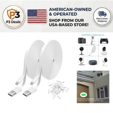 Extra Long 10FT Power Extension Cable for Wyze, Nest  Blink Cameras - 2 Pack