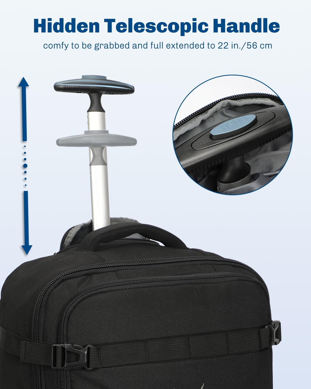 Rolling Backpack 42L Backpack with Wheels Airline… - image 3