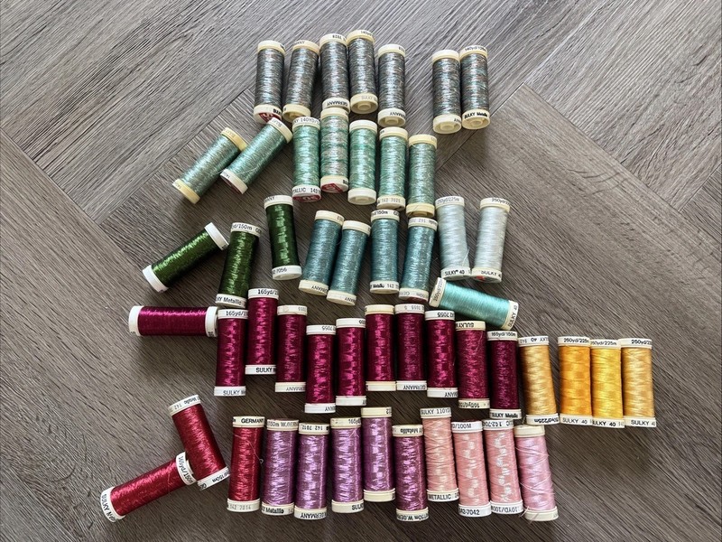 Lot Of 51 Sulky Metallic 140 165 250yd Spools Germany New Thread Sewing Craft